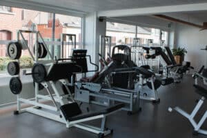 Fitness center with weight machines and fitness equipment